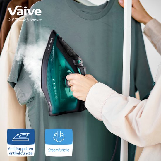 VAIVE TurboSteam 2400 - Fer à vapeur - Fers à vapeur - 2400W - Réservoir d'eau 320 ML - Fonction bosse de vapeur