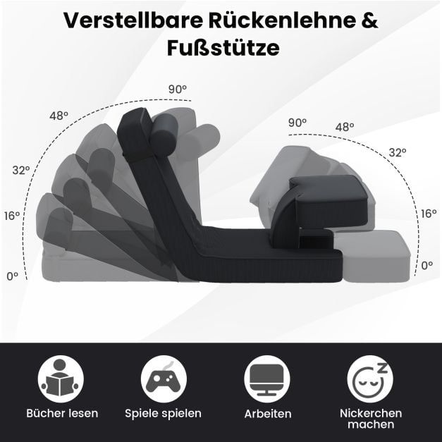 Chaise pliante Coast – 5 positions de réglage – 84 x 50 x 67 cm – Noir