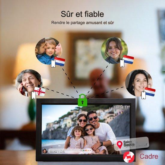 Cadre photo numérique XL - Denver - Écran tactile IPS 15,6 pouces - Full HD - Application Frameo - 16 Go - Noir