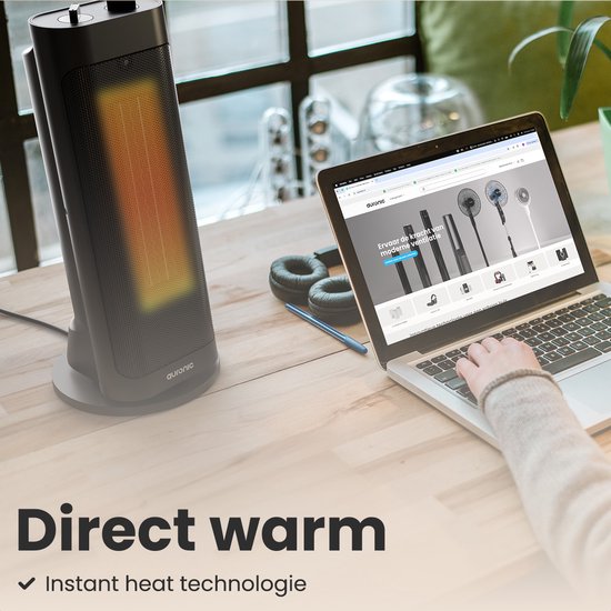 Auronic Fan Heater Pro - Chauffage céramique - Chauffage 2000W - Noir