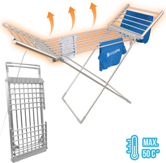 SIlvergear Séchoir électrique - Chauffage - 147 x 54 x 94 cm - Blanc