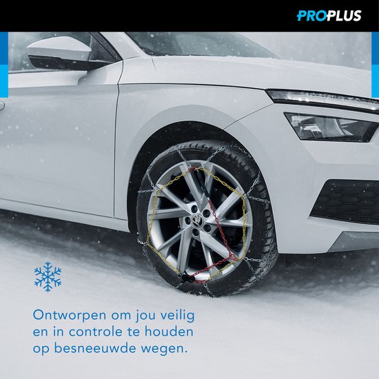 Chaînes à neige ProPlus - KNR255 - Maillons en acier de 16 mm - Label de qualité Önorm - Sécurité - Pneus - Installation rapide et facile - Compatibles avec différentes tailles de pneus - Maillons de réparation et mallette inclus - Lot de 2 - Véhicule 4x4