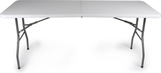 Table de camping pliable en plastique - Merkloos - 180x74x74cm - 6 personnes - Blanc