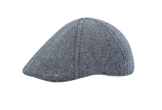 Casquette plate Milanoro en marine - Motif à chevrons intemporel - Chaud, respirant et élégant pour l'hiver