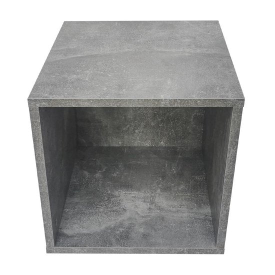 Meuble de rangement pour vinyles LP cube - meuble à disques - système de rangement multifonctionnel - aspect béton gris