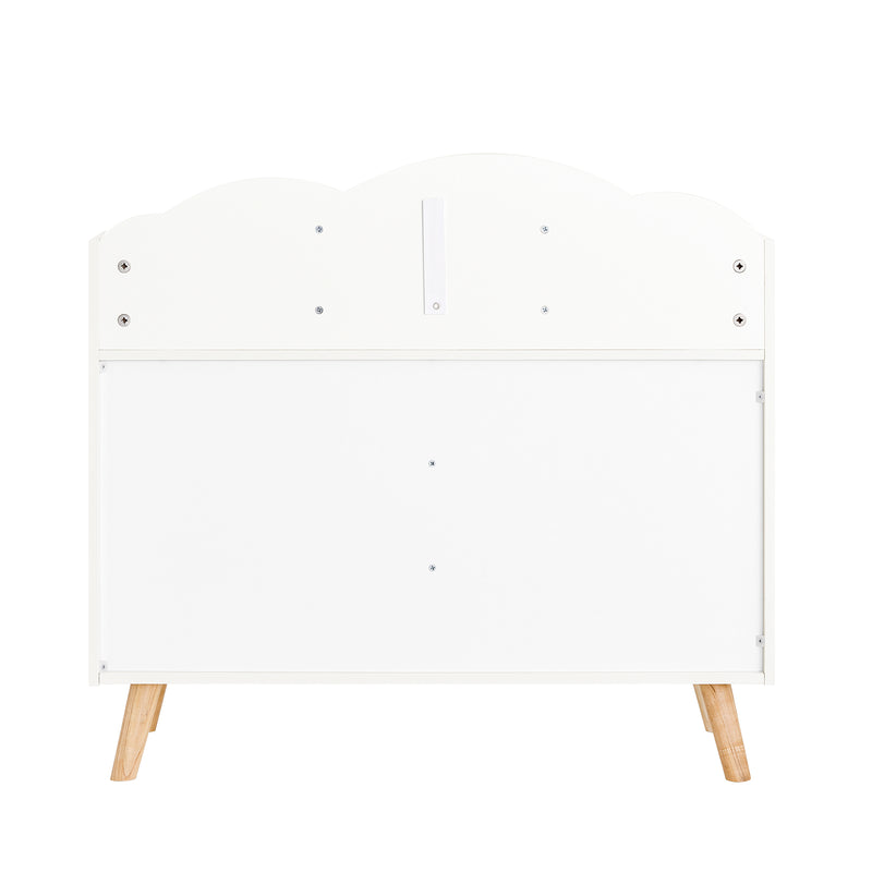 Bibliothèque pour enfants sur pieds - Bibliothèque et rangement pour jouets - 5 espaces ouverts - Blanc - SoBuy KMB100-W