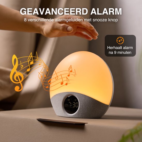 Swiftvein Solara Wake up Light - Réveil lumineux - Réveil numérique avec 30 sons
