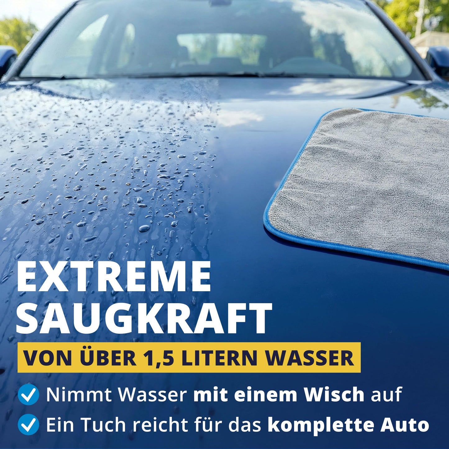 Licargo : lot de 2 chiffons en microfibre pour voiture - 1 100 g/m² - 40 x 40 cm - ne peluchent pas et n'abîment pas la peinture