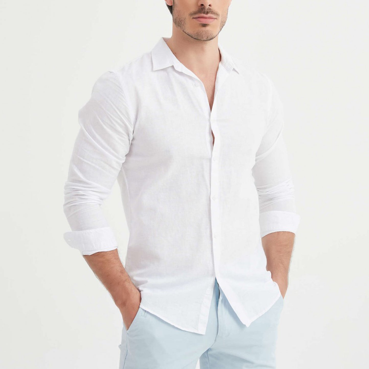 William de Faye Linen Shirt - Blouse Hommes Taille M
