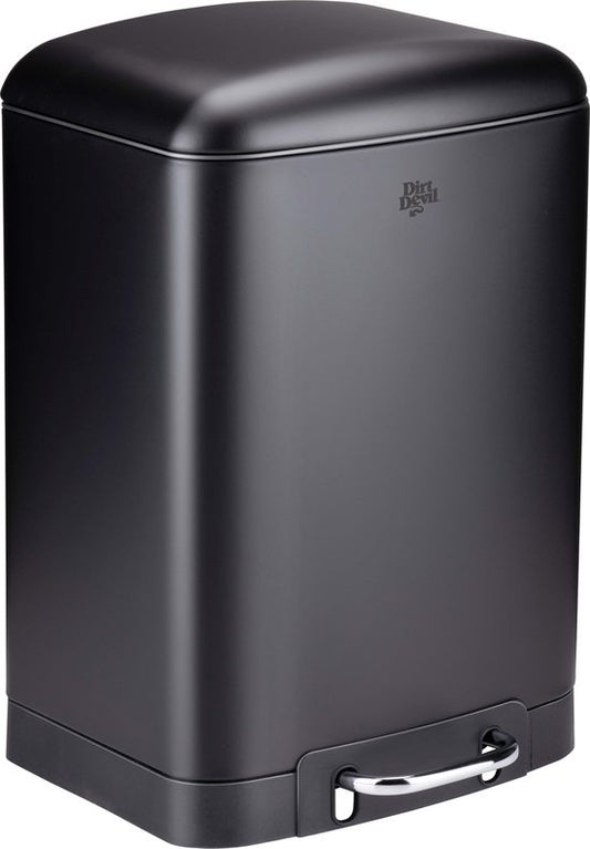 Dirt Devil Pedal bin 12 litres - Poubelle de salle de bain - acier inoxydable - Noir