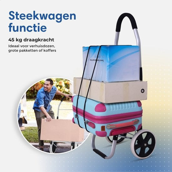 Chariot de courses - Safe Life - Caddie à roulettes Pliable - Compartiment Isotherme