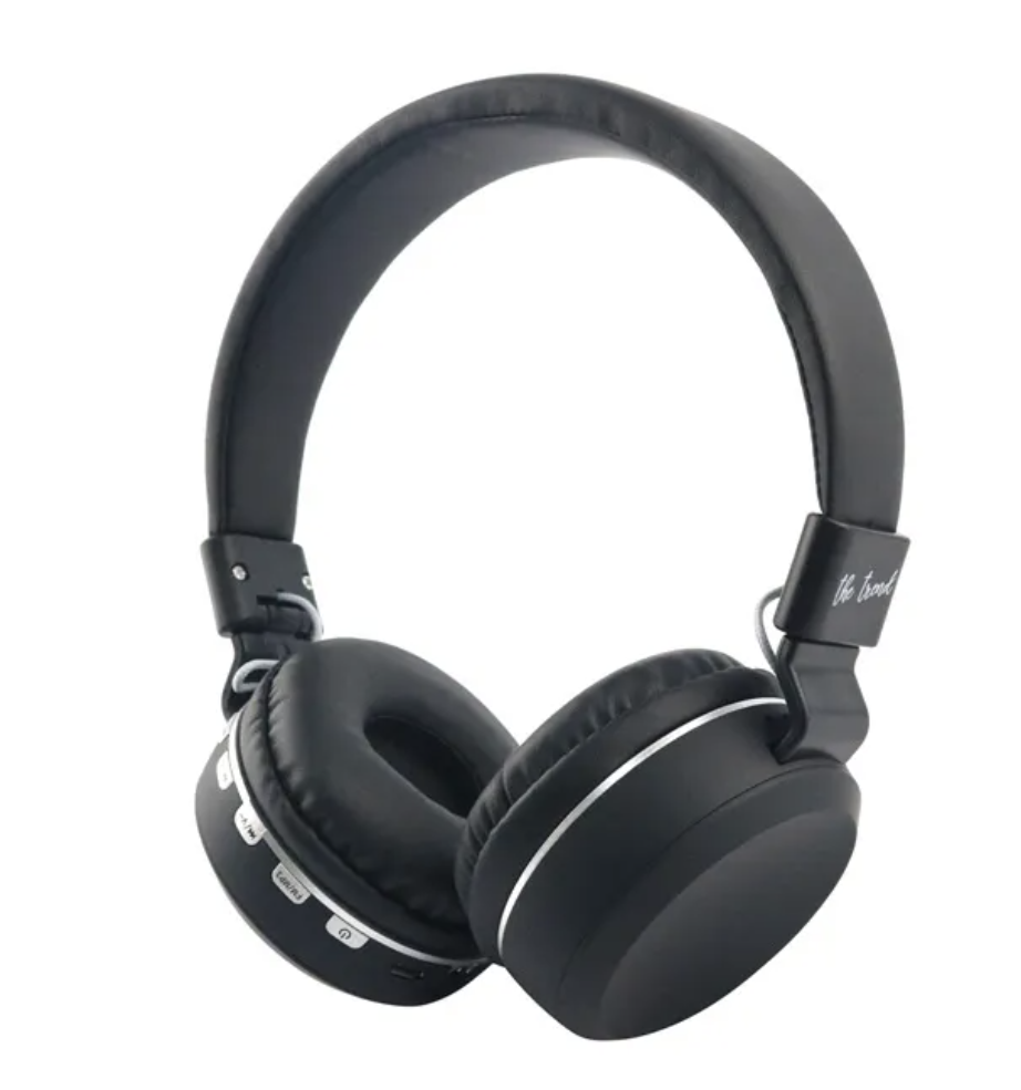 The Trend Écouteurs sans fil Bluetooth noirs - Bluetooth 5.0 - Radio FM et Micro SD - AUX - Portée de 10 m
