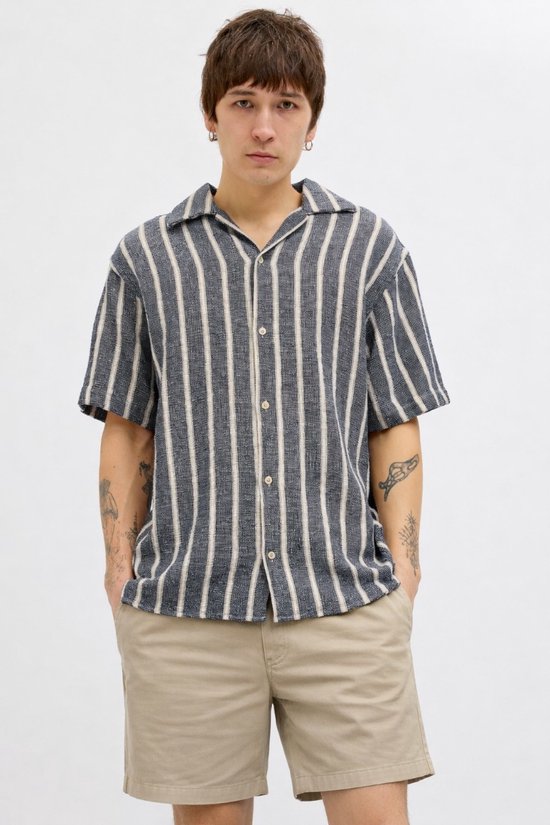 Jack & Jones - Chemises pour homme - Chemise Coba Stripe Resort - Bleu - Taille M