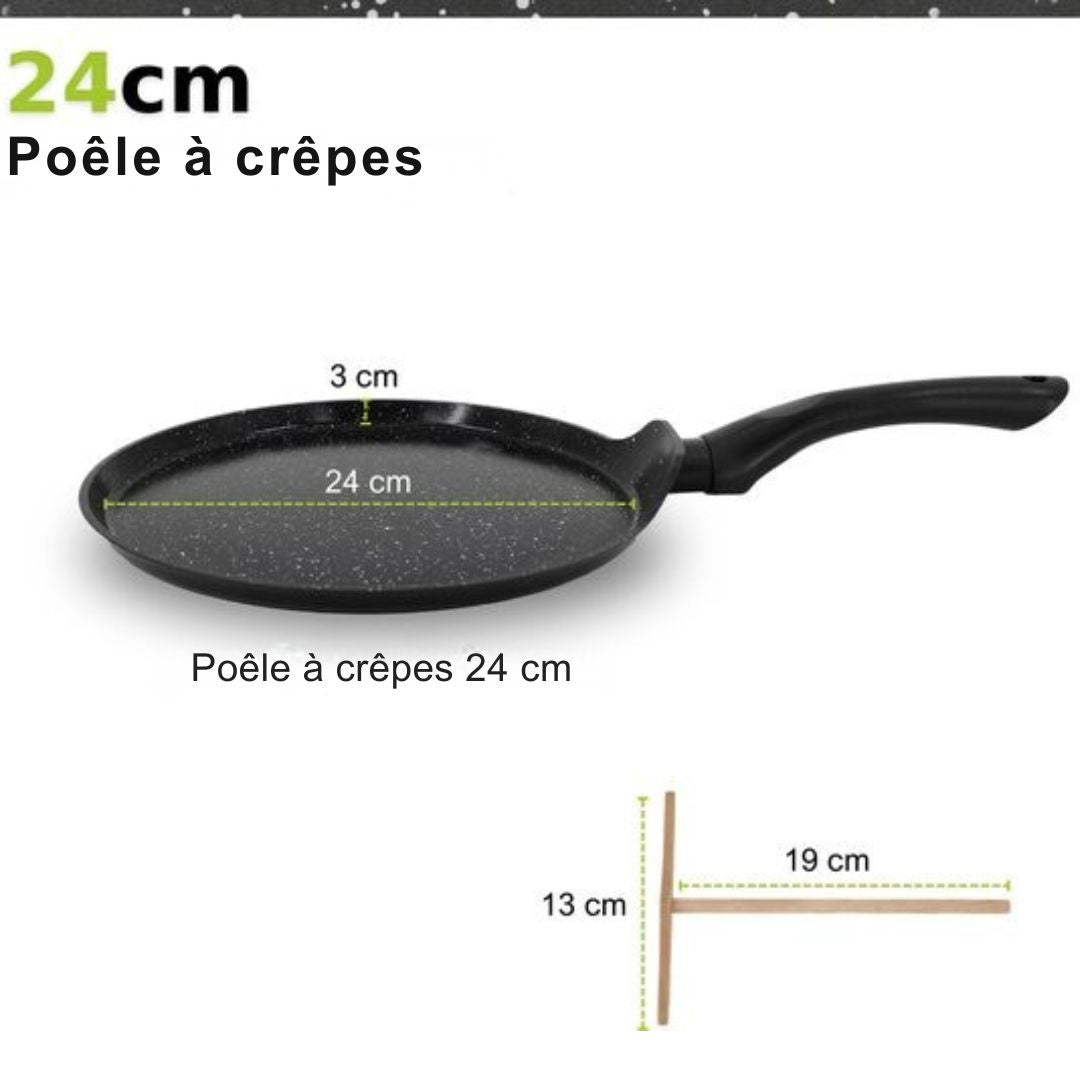 Poêle à crêpes CeraFusion - Induction - 24cm - Revêtement antiadhésif - Noir