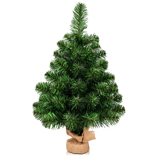 Sapin de Noël artificiel Coast, branches de pin en PVC - 60 cm - socle en ciment - branches réalistes - vert