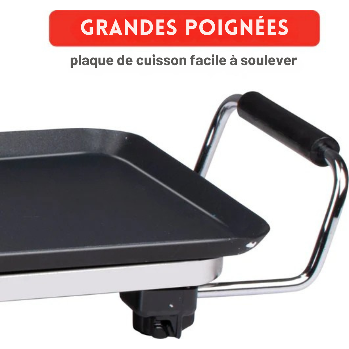 Plaque Teppanyaki XXL - Alpina - Plaque de cuisson - 100x20 cm - 2000 W - Thermostat réglable - Revêtement antiadhésif - Noir