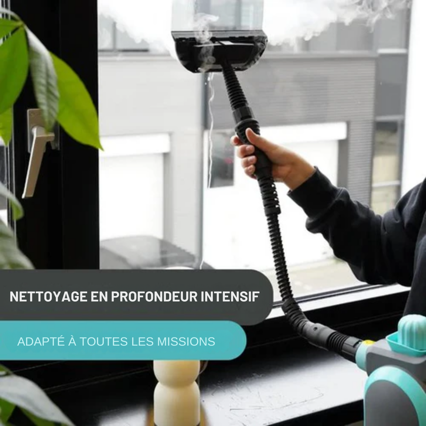 Nettoyeur vapeur portatif - Achaté - Nettoyeur 12 en 1 - Ensemble d'accessoires 12 pièces - Bleu