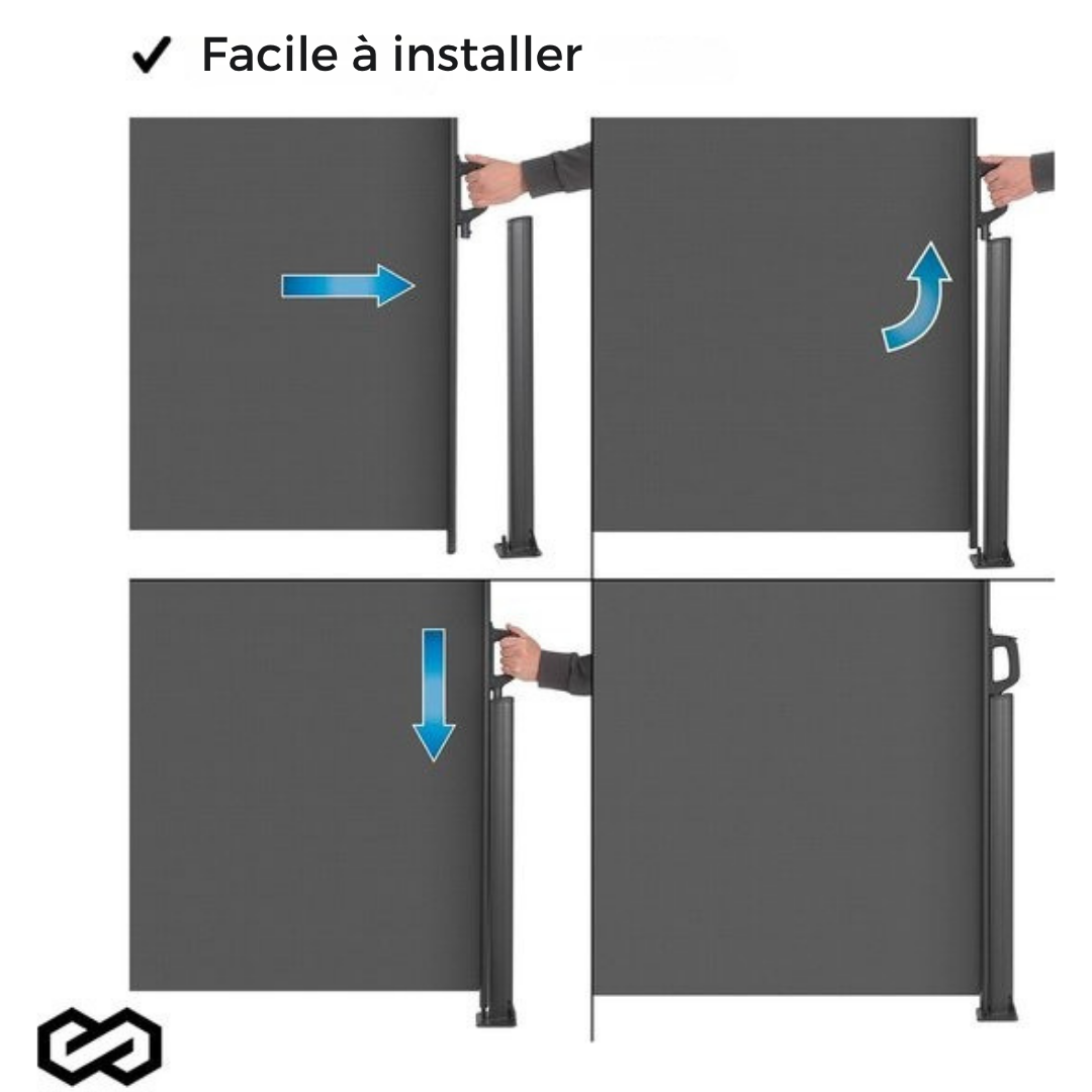 Store latéral - Infinity Goods - 300 x 160 cm - Extensible - Résistant aux intempéries - Anthracite