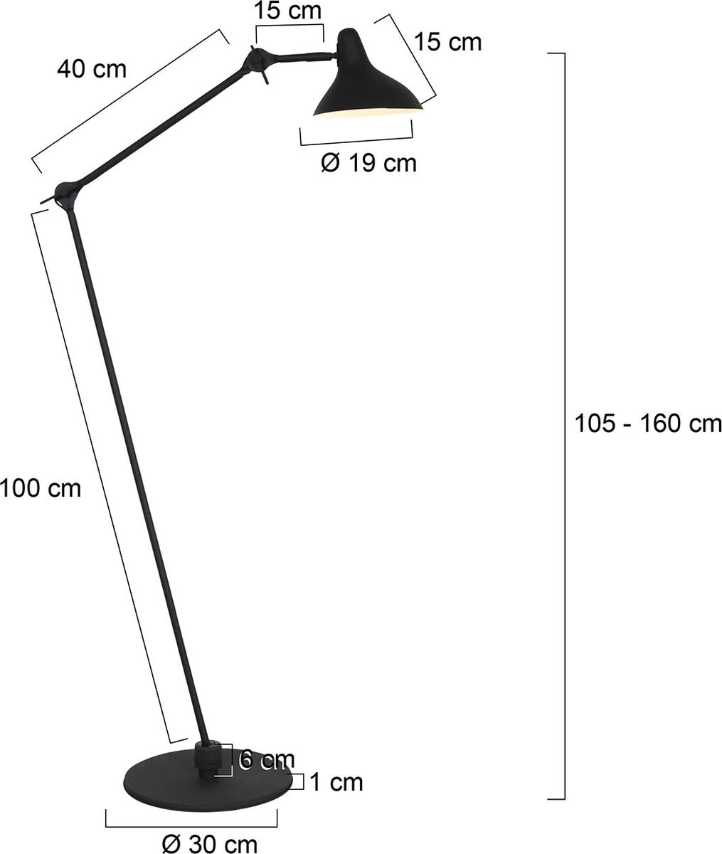 Lampadaire Anne Light & home Kasket - Noir