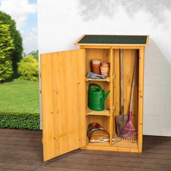 TecTake - Armoire de jardin en bois Taman - avec toit plat - dimensions 75 x 56 x 118 cm - 404565