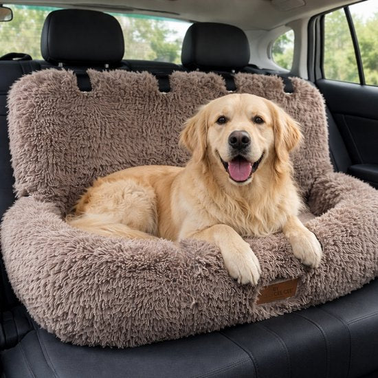 Siège auto pour chien By Cee Cee Deluxe - Panier pour chien avec sangle de sécurité - Panier de voiture pour chien - Siège pour chien - Siège auto - Mokka - Taille L - Otto