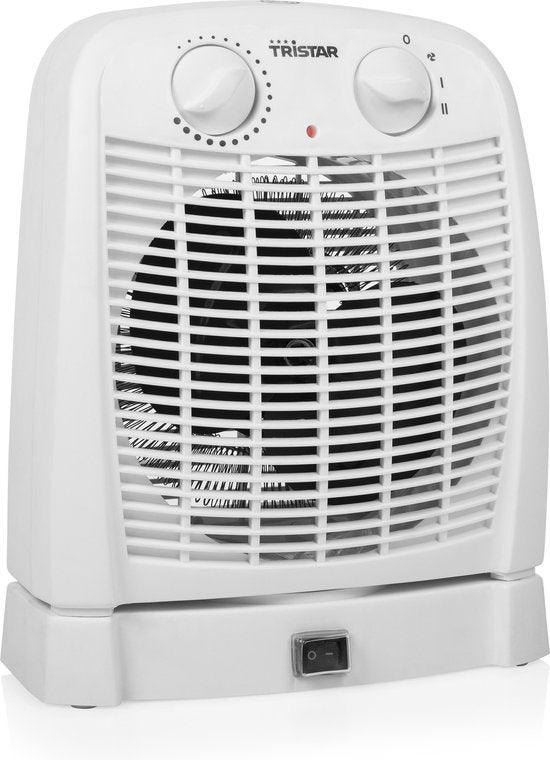 Tristar chauffage électrique KA-5059 - Chauffage à ventilateur - 2 niveaux de chaleur et ventilateur - Chauffage de camping - Blanc - Oscillant - Protection contre la surchauffe - Chauffage de salle de bains