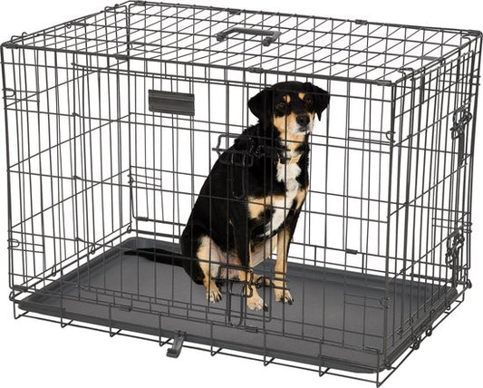 Brixy Dog Bench - Banc pour chiens - Taille M - pliable - 76 x 47 x 54 CM - 2 portes - noir