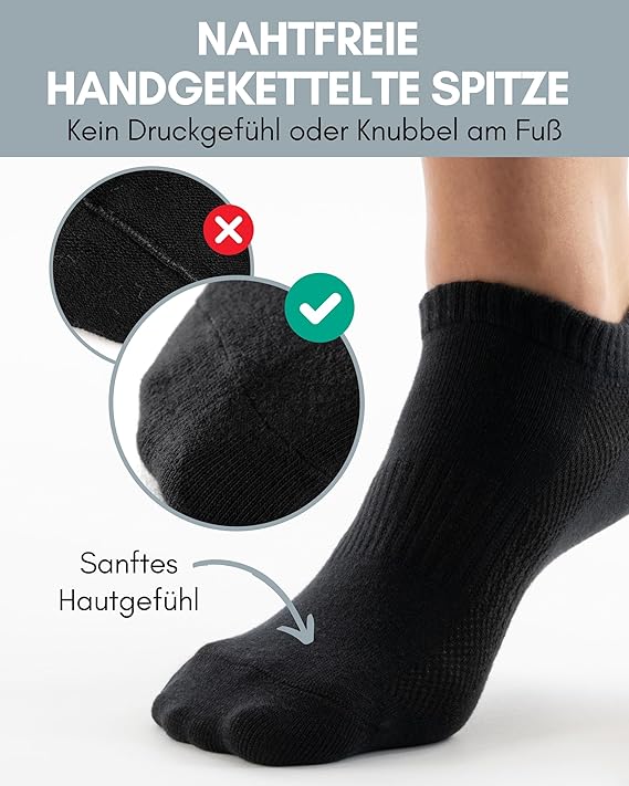 Heroic 10 paires de chaussettes de sport premium pour hommes et femmes - Ensemble de chaussettes courtes en coton peigné - Taille 47-50