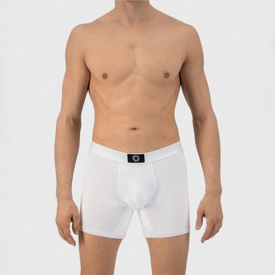 Fibershirts Anti-Sweat Boxer Shorts - Sweat Pad intégré - MicroModal respirant - Anti-Transpiration - Hommes - Taille XL - Blanc