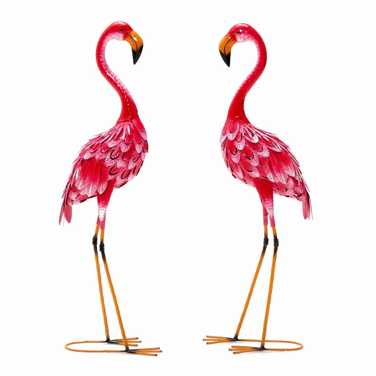 Statues de jardin Coast Flamingo - Lot de 2 - Métal - Rose