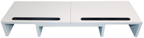 Support d'écran Ceruzo - Pour 1 ou 2 écrans - Réglable de 80 à 112,5 cm - Blanc
