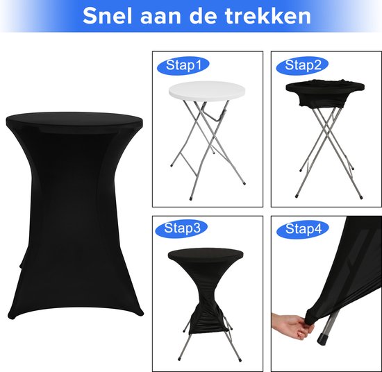 Saaf Ensemble jupe bartable - 2 pièces - ∅80-85 x 110cm - Housse bartable - Lavable et élastique - Noir