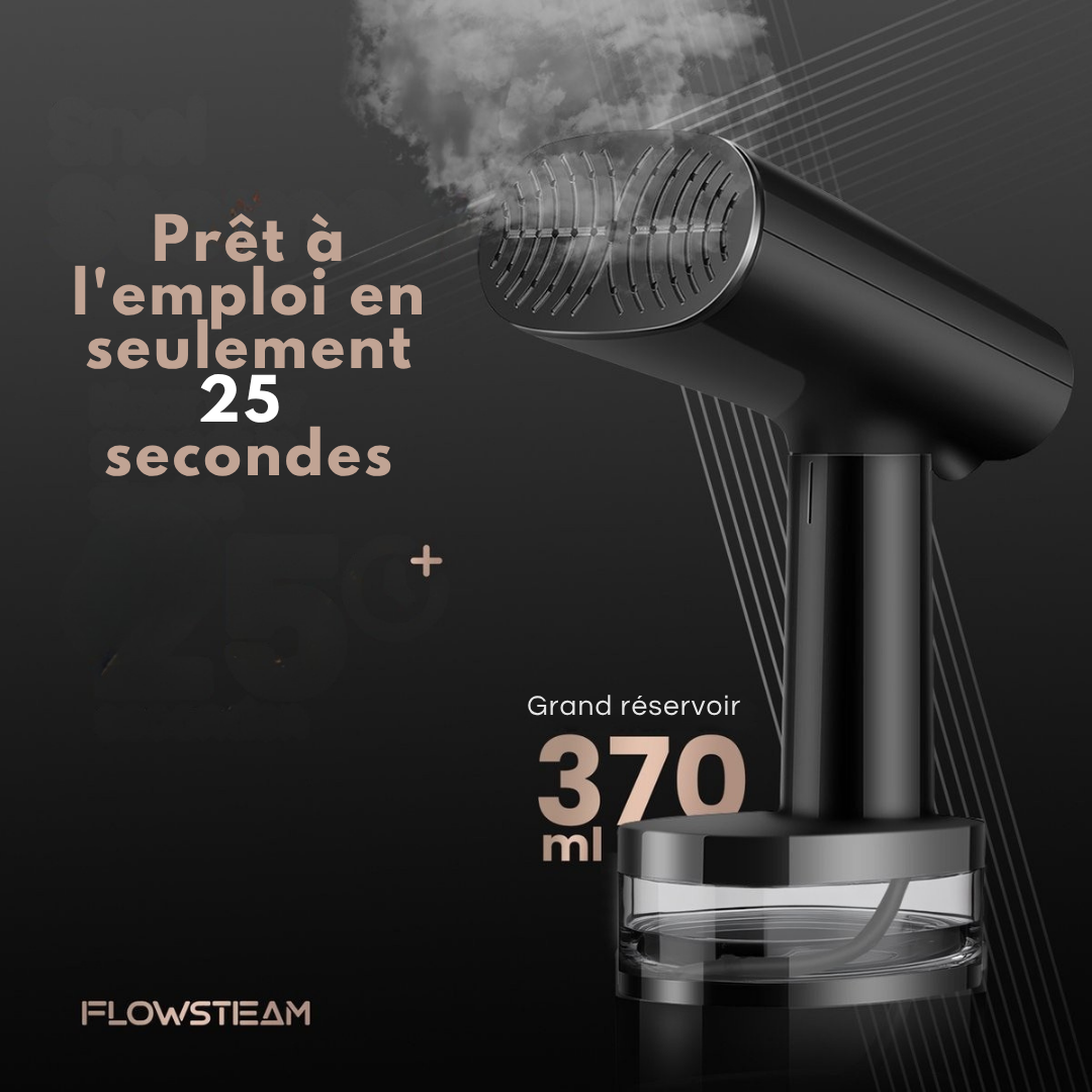 Défroisseur à vapeur FLOWSTEAM® - Réservoir 0,37L - 15 minutes de vapeur continue - 1680 W - Noir