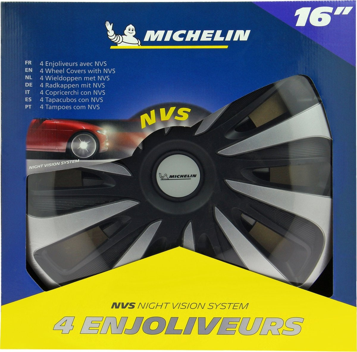 Enjoliveurs Michelin 16 pouces - argent/noir - nvs