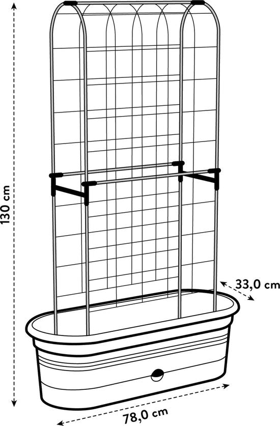 Elho Green Basics Veggie Wall 80 - Bac de culture - Jardinage vertical - Plastique 100 % recyclé - Ø 77,5 x H 26,0 cm - Living black