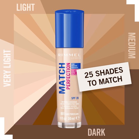 Fond de teint Rimmel Match Perfection - 101 Classic Ivory