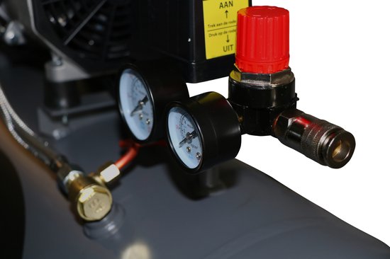 Compresseur Kibani ultra-silencieux 50 litres + tuyau d'air + pistolet à air + pompe à pneus - KIT - Faible niveau sonore - Compresseurs - 50 L