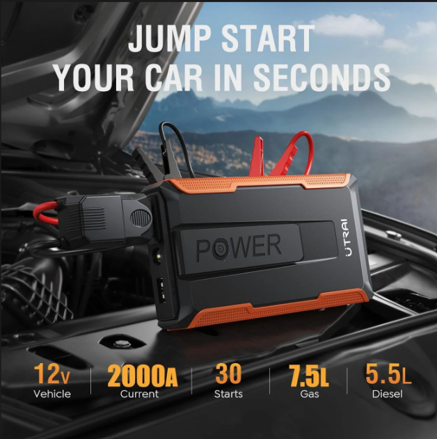 Utrai T1 Jump Starter 2000 A - Noir - Batterie externe 13 200 mAh
