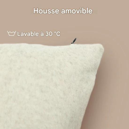 Auronic Oreiller chauffant - Classique - 45x45 - Sans fil - Rechargeable - Oreiller électrique - Infrarouge - Taupe