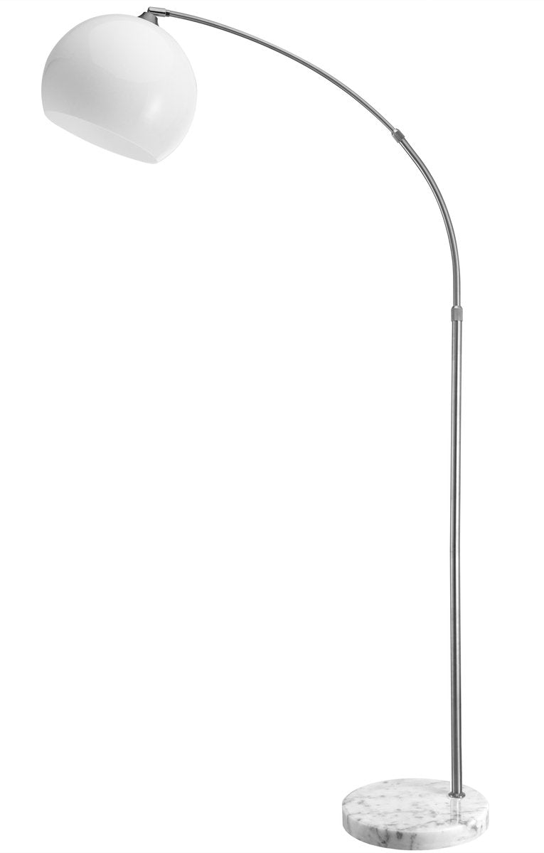 Monzana Retro Design Arc Lamp - Lampadaire - Ajustable 190-210 cm - Opal White - Silver