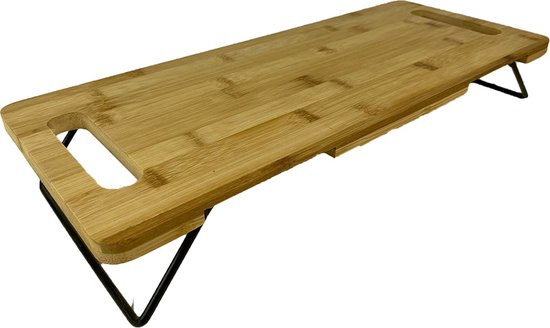 Plateau de service pliable en bambou - Tapas - Table de petit-déjeuner 48 x 20 cm
