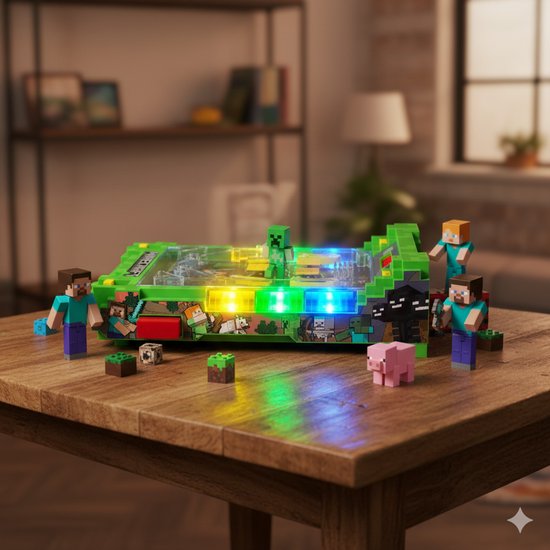 A Ambassador® Minecraft Pinball Machine - Licence officielle - Arcade Pinball - Mini Pinball - Machine de jeu - Score Counter - Table Top - Jeux pour enfants - adultes - The Big Toy Book 2025