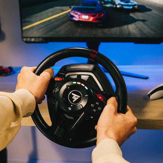 Thrustmaster T128-P - Volant et pédales de course - Force Feedback et palettes magnétiques - Pour PS5/PS4/PC - Compatible avec Forza Horizon 6 (PC)