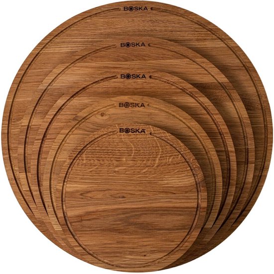 Boska Pizza Plank Friends XL - Accessoires barbecue - Bois de chêne - Bac de récupération pratique - Ø 40 cm
