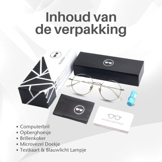 LC Eyewear Lunettes d'ordinateur - Lunettes à lumière bleue - Lunettes d'affichage - Métal - Unisexe - Argent