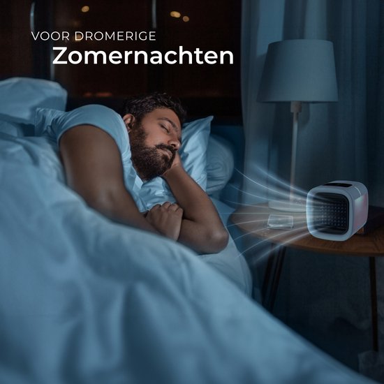 tectake® Air Cooler Frosty avec éclairage LED - 2 modes de refroidissement - 8W - Refroidisseur d'air 3-en-1 avec réservoir d'eau - Sans tuyau de vidange - Câble USB et entonnoir inclus - Mini climatiseur - Blanc