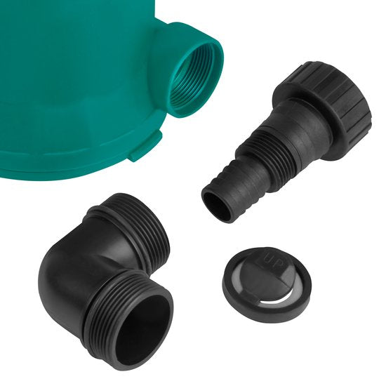 VONROC Pompe submersible / pompe d'aspiration de surface / pompe à franges - jusqu'à 1mm avec interrupteur sensoriel - 400W - 6000l/h - Pour eau propre