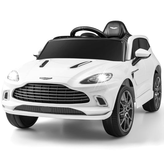 Coast 12V Aston Martin DBX voiture pour enfants avec télécommande 2.4g 1.4-2.5 km/h blanc