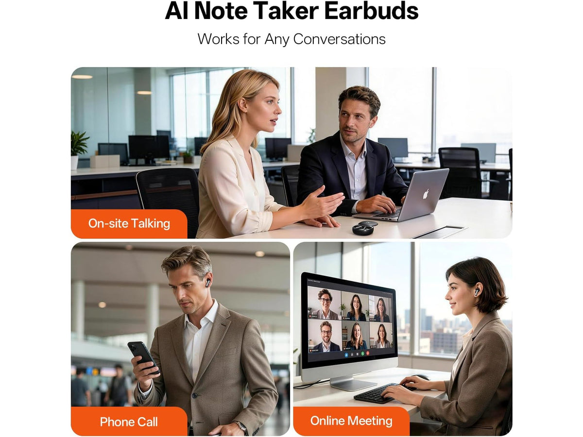 Viaim RecDot AI VoiceRec In-Ears - Reconditionnés - Transcription et traduction par IA - Noir