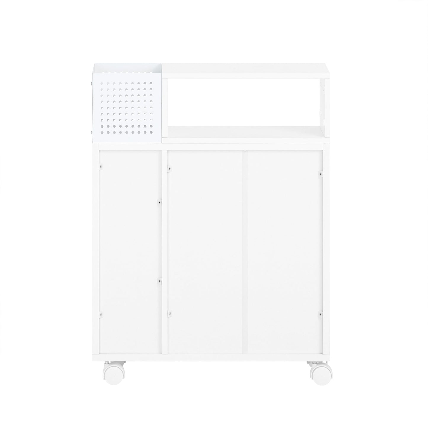 SoBuy Meuble de salle de bain à roulettes - étroit - 69 x 52 x 17 cm - blanc